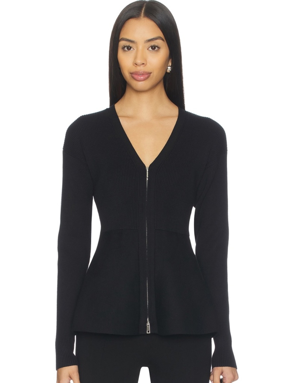 ALIGNE Faye Black Zip-UP Cardigan